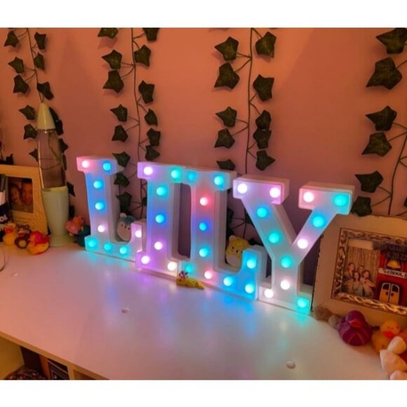 1 pc Colorful LED Marquee Letter Lights with Remote – Light Up Marquee Signs - Picture 2 of 3